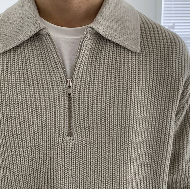 Half-zip knit sweater