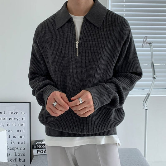 Half-zip knit sweater